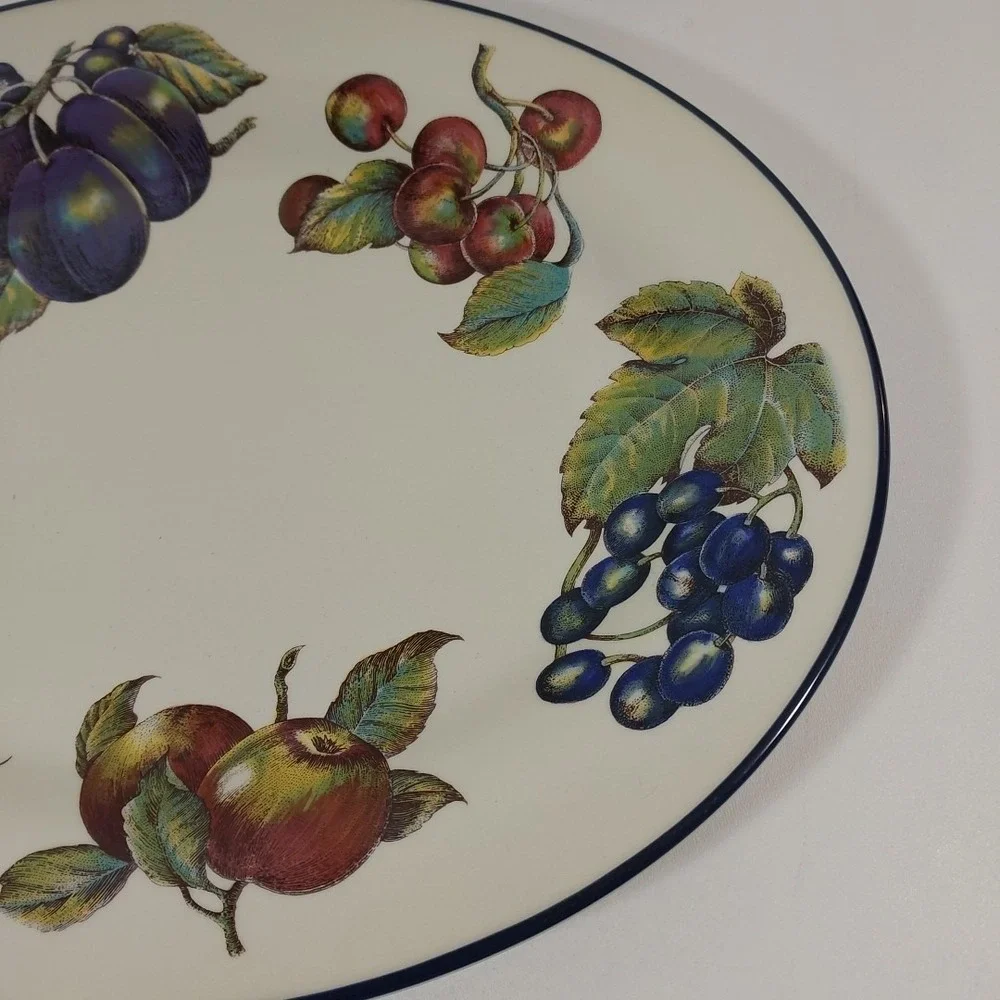 VTG Pier 1 Macintosh Platter Tray Oval 14 x 11‎ Fruit Pattern England Angleterre